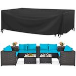 Patio Furniture Covers Waterproof, Outdoor Furniture Covers, 125.9"L x 82.6"W x 27.1"H Patio Table and Chairs Set Covers, Upgraded Oxford 420D Rectangular Outdoor Sectional Sofa Set Covers