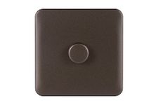 Schneider Electric Lisse Screwless Deco - Single Universal 2 Way Dimmer Light Switch, 400W/VA, GGBL6012CMBS, Mocha Bronze