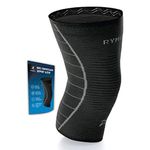 Rymora Knee Support for Men and Women - Compression Sleeve to Ease Knee Discomfort - Great for Running, Sports & Everyday Wear (Black) (Single Sleeve) (Medium) [M]