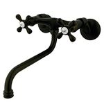 Kingston Brass KS215ORB Wall Mount 10-Inch Down Spout Vessel Sink Faucet, Oil Rubbed Bronze