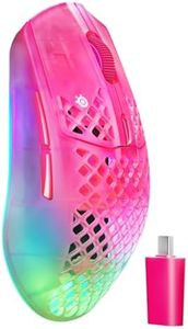 SteelSeries Aerox 3 Wireless Gen 2 - Super-Light 68g Gaming Mouse, 4K Polling, 26K DPI Optical Sensor, 200 Hour Battery, IP54 Water Resistant, 80m Click Durability, RGB, 100% PTFE Feet - Magenta Haze
