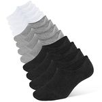 Closemate No Show Socks Mens Womens Invisible Non Slip Cotton Socks 6 Pairs Low Cut Casual Socks(2Black2White2Grey, Size M)