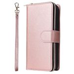 ZCDAYE Case for iPhone 15 Plus, iPhone 15 Plus (6.7 inch) Wallet Phone Case, Premium Zipper Large Space Flip Leather Phone Case Cover for iPhone 15 Plus (6.7 inch), Rose Gold