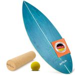 DH FitLife Wooden Surf Balance Board | Indoor Surfboard with Rocker Shape | Wobble Board for Adults | Fun, Balance, Stability & Core Strength