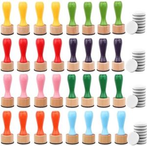 Briartw 32 Pcs Ink Blending Tool Set with Foam Applicators & Storage Box for Crafting, Scrapbooking, Card Making, Paper Crafts – Ergonomic Handle & Strong Hook-and-Loop Attachment-8 Colors