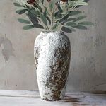 Rustic Ceramic Flower Vase Farmhouse Pottery Clay Tall Terracotta Floor Vases for Decorative Centerpiece Minimalism Home Decor Aesthetic Living Room Bedroom Table Wedding Housewarming Gift