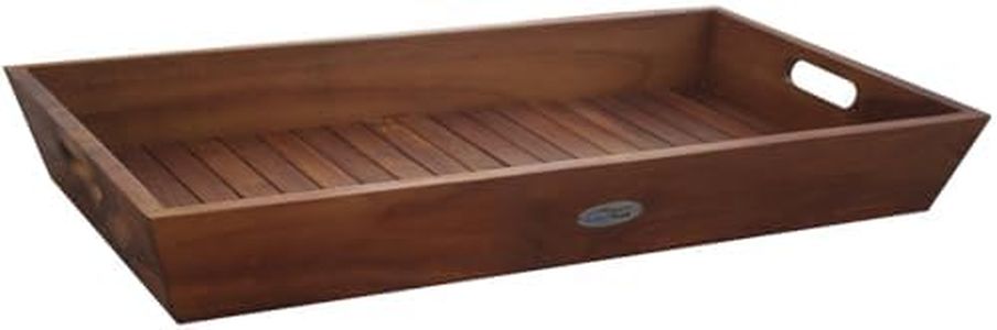 AquaTeak The Original Moa Medium Solid Teak Amenities Serving Tray