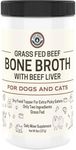 Bone Broth for Dogs and Cats with Beef Liver – Human Grade Grass Fed Beef Bone Broth Powder for Pets – Dog Food Toppers for Picky Eaters - Supports Joints & Gut Health – Freeze Dried Liver - 8oz