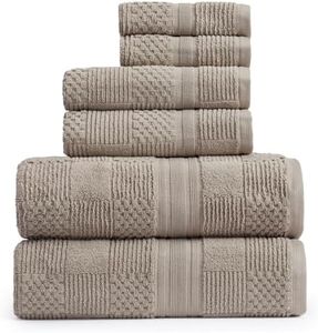 Springtree Home 100% Cotton Bath Towel Set | 6-Piece Set | Textured | Brown