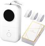 Phomemo Label Makers D30 with 3 Adhesive Label Thermal Paper Bluetooth Label Maker Thermal Label Printer Paper, Easy to Use,for Home Office School Organization,Rechargable- White
