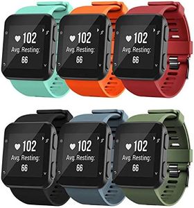 GVFM Band Compatible with Garmin Forerunner 35, Soft Silicone Replacement Watch Band Strap for Garmin Forerunner 35 Smart Watch (6-Colors/4(Black buckle))