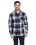 Burnside Men's Woven Plaid Flannel Blue/Ecru 2XL