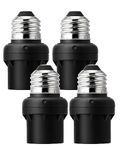 DEWENWILS Light Sensor Socket, Dusk to Dawn Sensor Socket, Light Bulb Socket for Light Fixtures, Compatible with Incandescent/CFL/LED/Halogen Bulbs, 4 Pack