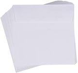 Juvale 60-Pack White Square Envelopes - 5.5 x 5.5 Square Flap Envelopes for Invitations, Announcements, Photos, Weddings, & Thank You Notes, 120GSM Paper