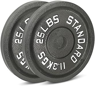 Cast Iron Olympic Weight Plates – Free Weights with 2-inch Hole & Anti-Rust Hammertone Finish - Ideal for Strength Training, Crossfit Equipment & Home Gym Set – Sold in Pairs - 2.5LB–45LB