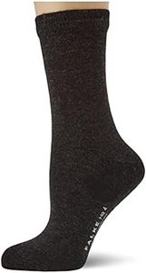 FALKE Women No. 4 Finest Camel & Silk Crew, Grey (Anthracite Melange 3089), 8-9