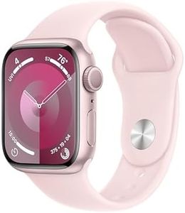 Apple Watch Series 9 [GPS 41mm] Smartwatch with Pink Aluminum Case with Pink Sport Band S/M. Fitness Tracker, Blood Oxygen & ECG Apps, Always-On Retina Display