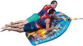 WOW Sports - Summer Time Soft Top Deck Tube - 2 person Inflatable Boating Accessory - Fits Kids & Adults