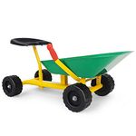 Costzon Kids Ride-on Sand Dumper,Sandbox Toy w/Handle & 4 Wheels, Heavy Duty Steel Digging Play Tool for Boys Girls (Green)