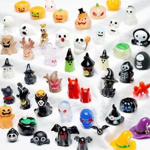 ZMRU Halloween Miniatures - 48 Types Miniature Figurines Mini Resin Animals, for Halloween Decorations, Halloween Party Favors Bag Fillers Garden Dollhouse Decor