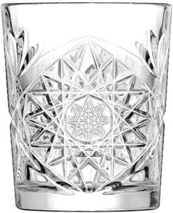 Libbey Hobstar Double Old Fashioned Glasses 12oz / 340ml - Set of 4 - Vintage Cut Glass Whisky Tumblers