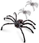 Halloween Animatronics 4 Ft Crawling Spider - 48 inch Animated Decorations with Sound & Sensor Activated Creepy Sound, Move, Light Up Eyes, Haunted Scary Decor Horror Spooky Prop for Indoor, Outdoor