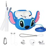 9in1 Cute Stitc for AirPods Pro Case Cover Clean Pen Accessories Set Kit, Cartoon Blue for AirPods Pro 1st Generation Case 2019 Released, Kawaii 3D Funny Animal Cool AirPod Pro 12 Case Boy Girl Stich