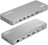 Plugable 13-in-1 USB C Docking Station Dual Monitor, 100W Charging, Dual 4K Displays 2X HDMI or 2X DisplayPort, Compatible with Mac, Windows, Thunderbolt 3/4, USB-C (5X USB, Ethernet, SD Card Reader