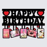 GiftsWale Happy Birthday Customized Wall 5 Photos Collage Frame Gift For Kids, Girlfriend, Boyfriend, Brother, Sister, Husband and Wife