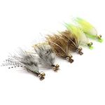 YZD Fly Fishing Big Trout Flies Kit Top 6 Steelhead Flies Flyfishing Gear Premium Wet Dry Flies Trout Lures Streamer Nymph Emerger Fishing Assorted Trout Flies Bass Salmon (24-A-37)