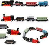 Hanaive 2 Sets Train Toys Small Alloy Retro Steam Train Simulation Steam Toys Train Pull Back Train Model Diecast Locomotive for Boys Girls Christmas Birthday Party Favor Classroom School Reward Gifts