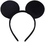 HENBRANDT Black Mouse Ears Headband for Adults/Children - Fancy Dress Costume Head Band Accessory - Party Decoration Gift - UK (BLACK)