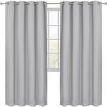 Utopia Bedding Blackout Curtains 84 Inches Length 2 Panels, Thermal and Sound Insulated Grommet Drapes for Bedroom, Kitchen and Living Room (52x84 Inches, Grey White, Set of 2)