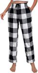 KAHEYQI Women's Pajama Pants Flannel Cotton Soft Pyjamas for Women Winter Warm Comfy Lounge Pants Fleece Sleep Pant Sleepwear Drawstring Pj Bottoms With Pockets