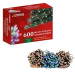 The Christmas Workshop 77570 600 Multi-Coloured LED Chaser Christmas Lights / Indoor or Outdoor Fairy Lights / 41.9 Metres / 8 Light Modes / Great For Christmas, Weddings & Gardens