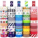 Voolcaoo 60 Rolls Washi Tape Set - Masking Tape Set, Colorful Decorative Tape for Scrapbooking Supplies, Bullet Journals, Gift Wrapping, Planners, Holiday Decoration, Diy Crafts