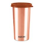 MILTON Copper Tumbler with Lid, 480ml, 100% Pure Copper, BPA Free Water Tumbler, Leak Proof, Office Tumbler, Boosts Immunity, Supports Digestive & Liver Health, Ayurveda Inspired