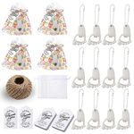 XHIPY 50 PCS Baby Footprint Keychains Bottle Opener Baby Shower Party Favors Baby Shower Footprint Bottle Opener Baby Shower Souvenirs with Organza Bag (Silver)