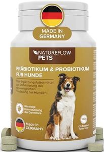 Probiotika Darmsanierung für den Hund - Premium Qualität Made in Germany - Probiotika Hund - 120 Tabletten für verbesserte Verdauung & Immunsystem - Hund Darmflora aufbauen mit Natureflow Pets