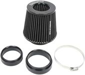 KYOSTAR Universal 3/3.5/4" (75/89/100mm) High-Flow Air Filter, Reusable Cone Cold Air Intake, High Performance, Clamp-On Car High Flow Air Kit, Flange Diameter: 3/3.5/4 Inch, Height: 6.2 Inch, Black