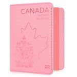 RSAquar Passport Holder for Women and Men, Premium Leather Travel Passport Wallet RFID Blocking Passport Cover, Pink