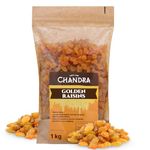 Chandra Whole Foods – Golden Raisins 1KG - Low-GI & Low-Fat Dried Grapes for Healthy Snacking, Smoothies, Salads, Baking & Cooking - Gluten-Free & Soy Free Sultanas, High in Fibre & Antioxidants