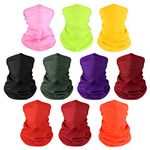 FEPITO 10 Pcs Headband Bandana, Headwear, Bandana, Neck Gaiter,Head Wrap Headwear Outdoor Magic Headband for Men and Women, Multifunctional Head Scarf, Balaclava, Magic Scarf（Random Color)