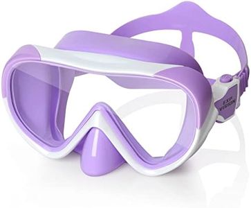 Kids Swim Goggles with Nose Cover 180° Panoramic Child Diving Mask Anti-Fog Swim Mask Swimming Goggles for Kids 4-15 (Purple)