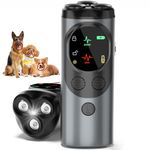 Dog Sonic Bark Deterrents Devices for Own or Neighbor's Dog, 3X Ultrasonic Anti Barking Device for Dogs Bark Deterrent Safe & Effective Stop Dog Barking Device with LED Flashlight Dogs Training Tools
