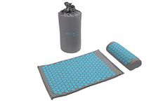 PRO 11 WELLBEING Acupressure mat and pillow set with carry bag (Grey/Blue)