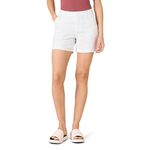 Amazon Essentials Women's 5" Inseam Chino Short (Available in Straight and Curvy Fits), White, 12