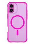 ORNARTO Air Case for iPhone 16 Plus 6.7'',Compatible with MagSafe,Clear Military-Grade Drop Protection Phone Cases Cover for Phone 16 Plus 6.7 inch-Hot Pink