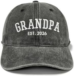 GDIQ Gifts for New Grandpa to Be 2026, First Time Grandfather Papa Hat for Men, Adjustable Embroidery Baseball Cap for Baby Announcements