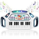 m zimoon Kids Piano Keyboard 24 Keys Toddler Toy Piano, Music Keyboard Piano Toy Multifunctional with Dynamic Lighting Musical Instruments Gift for Boys Girls Holiday Birthday Educational Toys Age 3-6